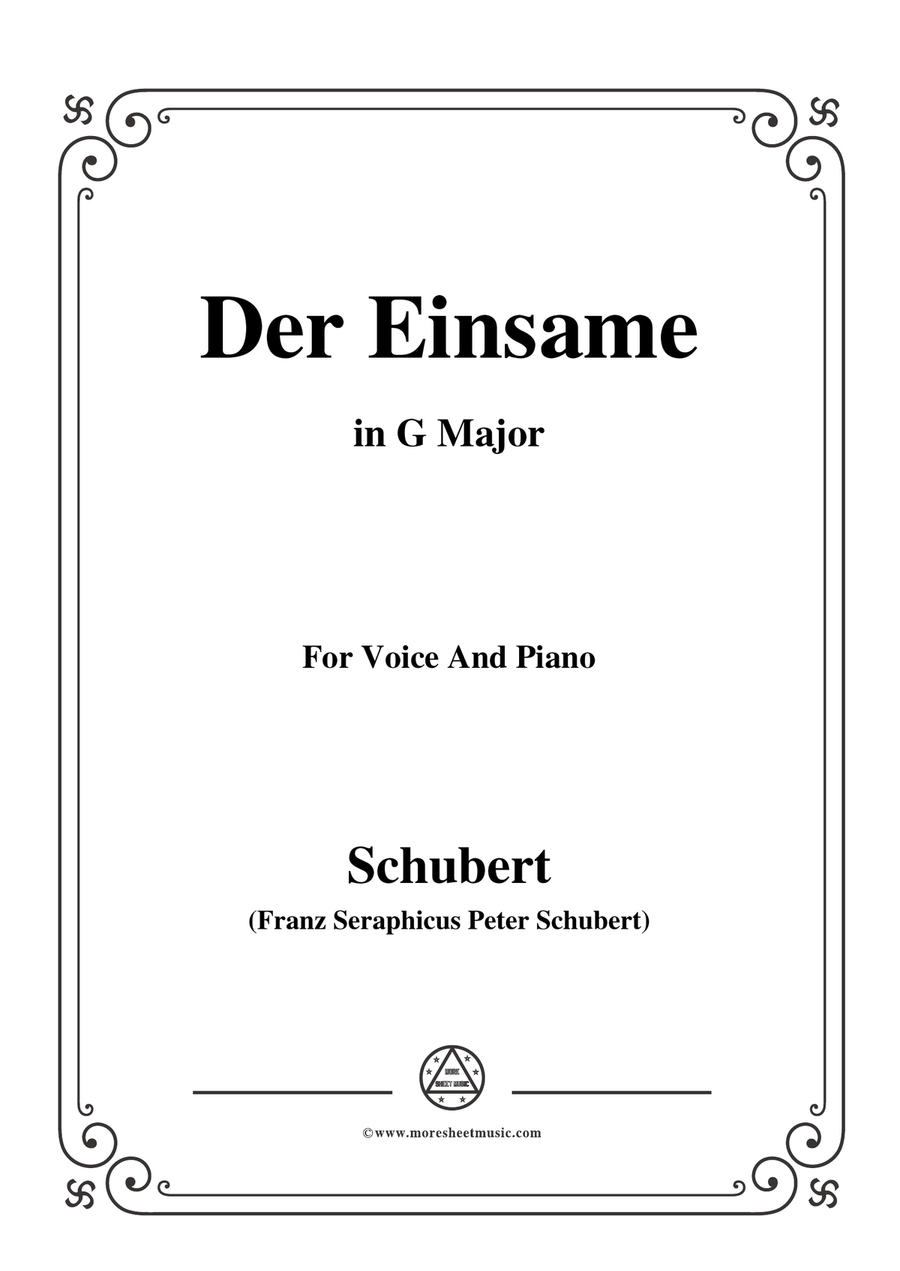 Schubert-Der Einsame,Op.41,in G Major,for Voice&Piano