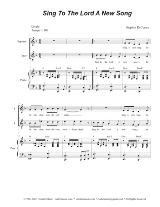 Sing To The Lord A New Song (2-part choir - (Soprano and Tenor)