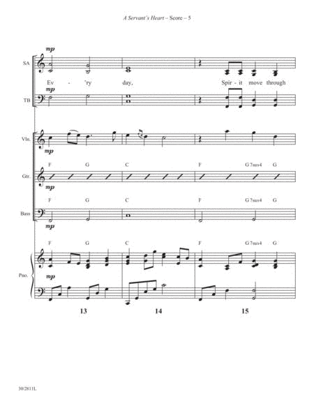 A Servant's Heart - Instrumental Ens Score and Parts