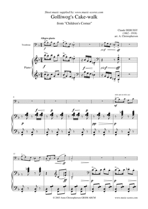 Golliwogg's Cakewalk - Trombone and Piano F Major