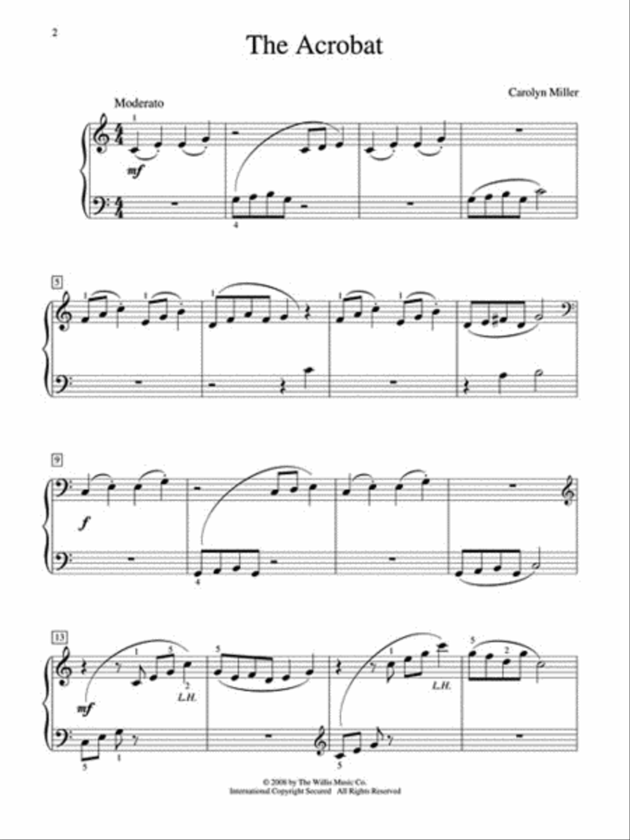 The Acrobat Easy Piano scores gallery preview page 2
