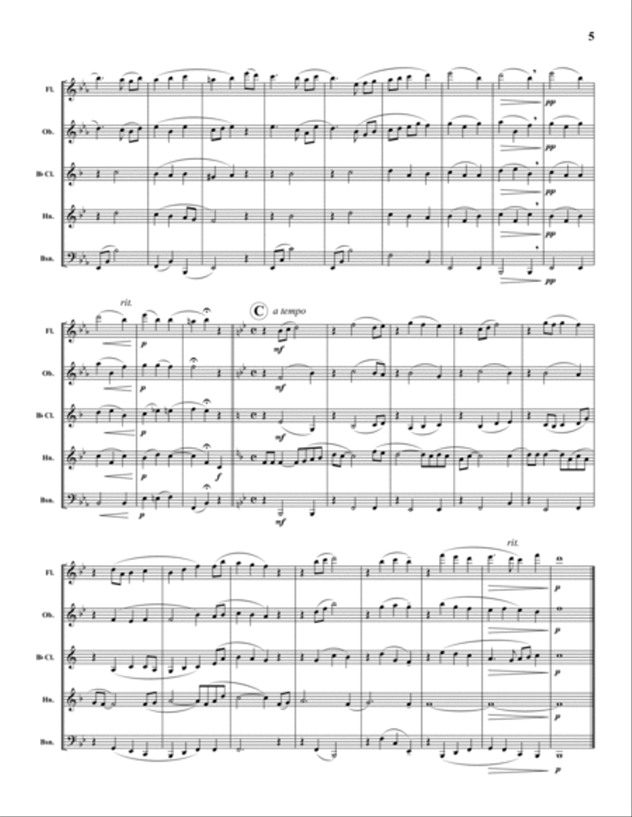 River Suite Woodwind Quintet scores gallery preview page 5