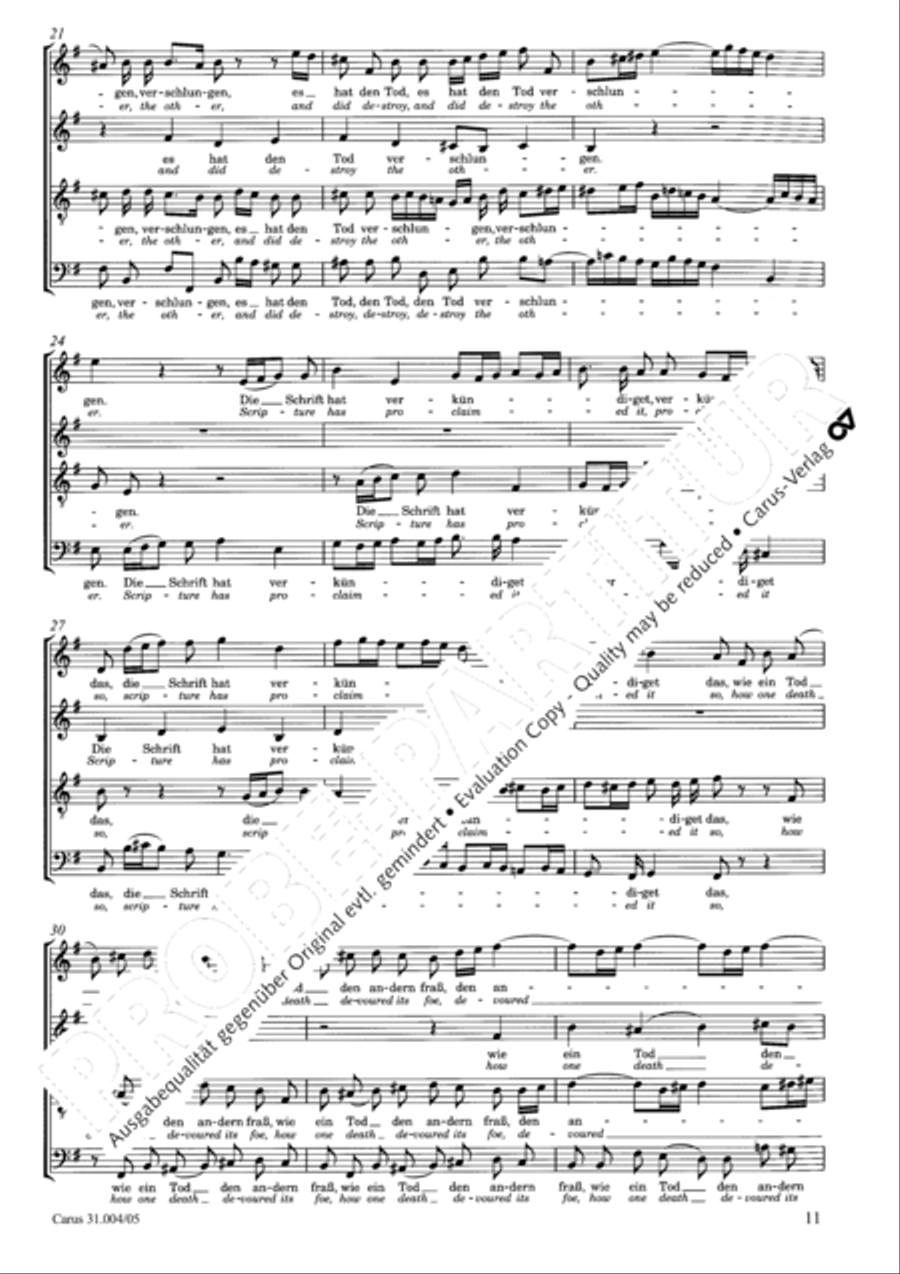 Christ lay in death's cold prison (Christ lag in Todesbanden) 4-Part scores gallery preview page 12