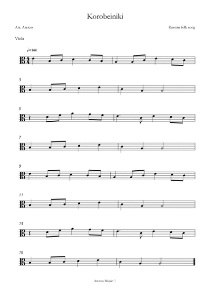 korobeiniki tetris theme Viola and cello sheet music image number null