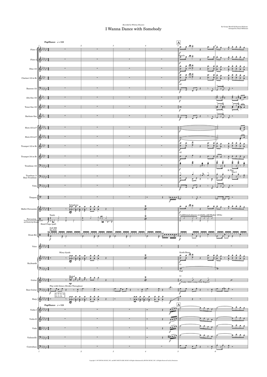 I Wanna Dance With Somebody Full Orchestra scores gallery preview page 1
