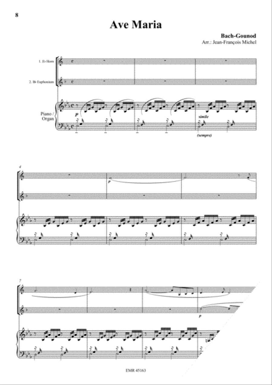 Halleluja (Handel) / Ave Maria (Bach-Gounod) / Trumpet Voluntary (Clarke) Euphonium scores gallery preview page 4