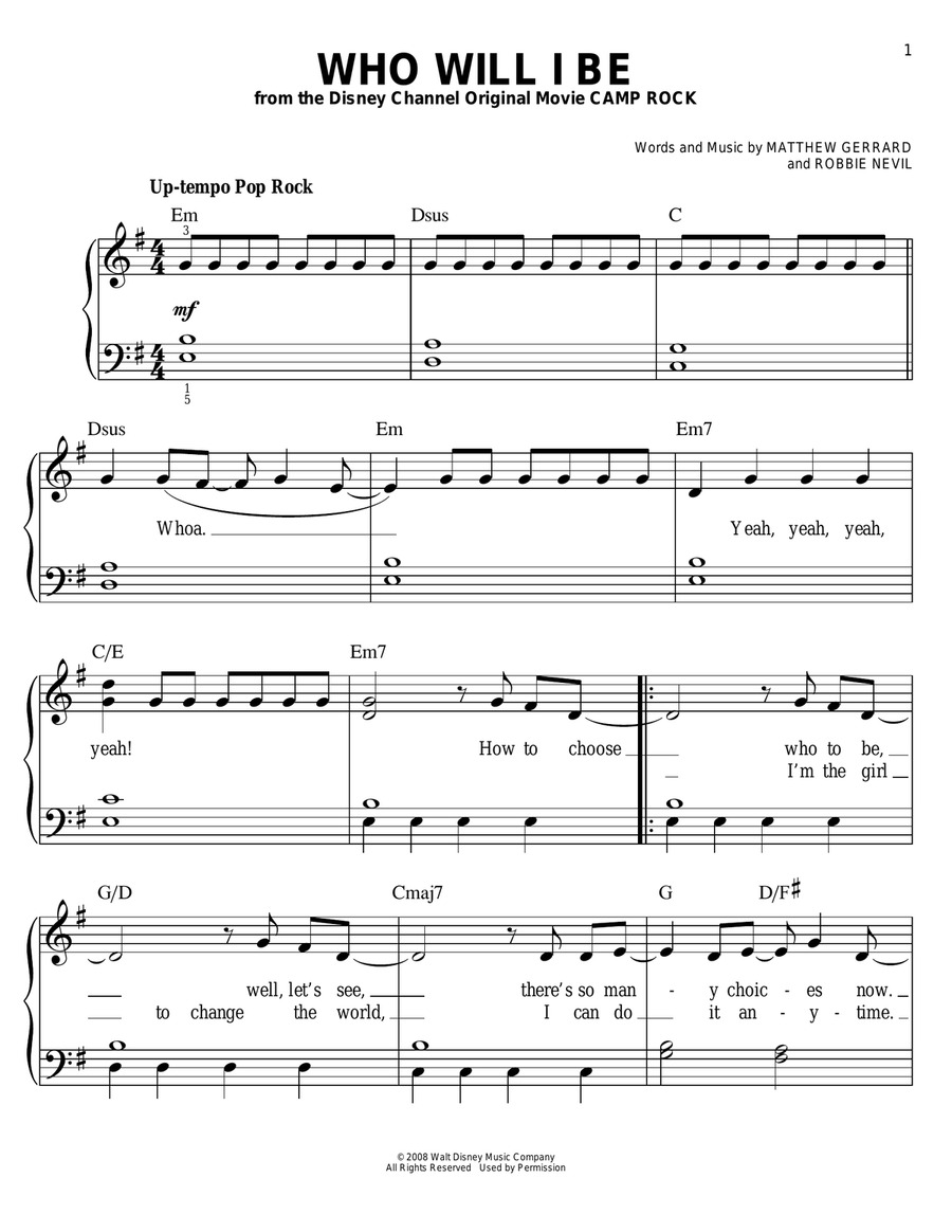 Who Will I Be (from Camp Rock)