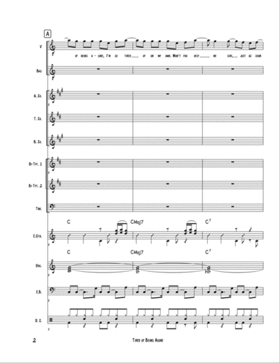 Tired Of Being Alone Jazz Ensemble scores gallery preview page 2