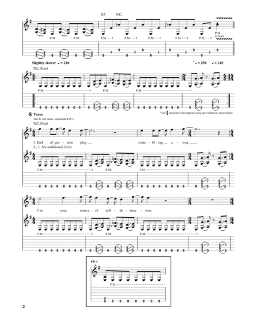 Master Of Puppets Electric Guitar scores gallery preview page 2