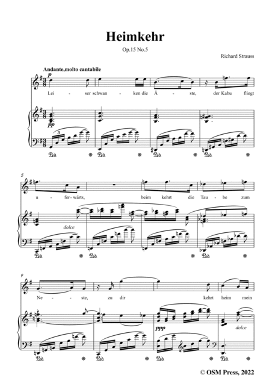 Richard Strauss-Heimkehr,in G Major Voice scores gallery preview page 3