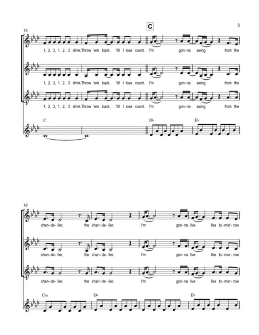 Chandelier Acoustic Guitar scores gallery preview page 3