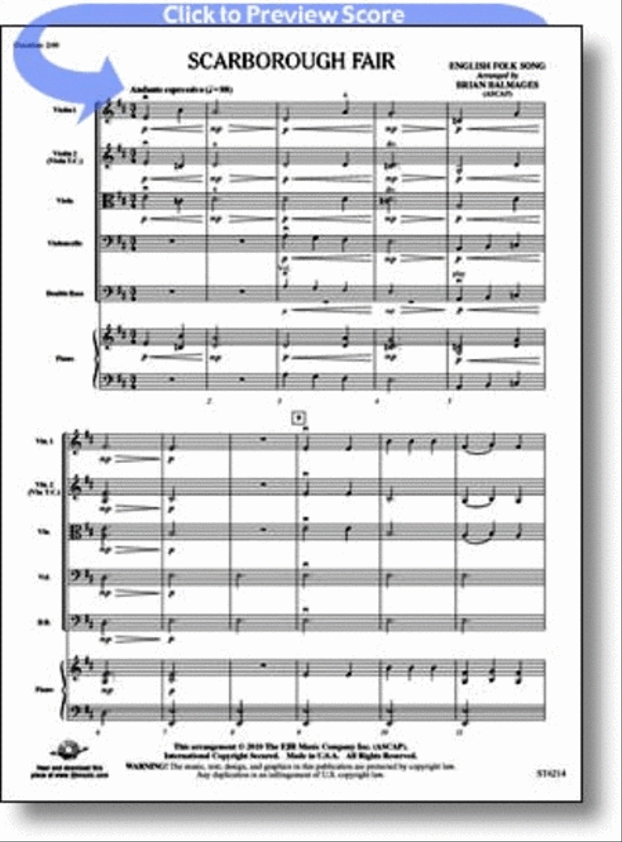 Scarborough Fair String Orchestra scores gallery preview page 1