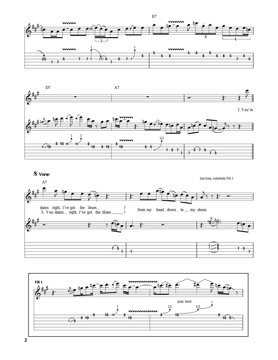 Damn Right, I've Got The Blues Acoustic Guitar scores gallery preview page 2