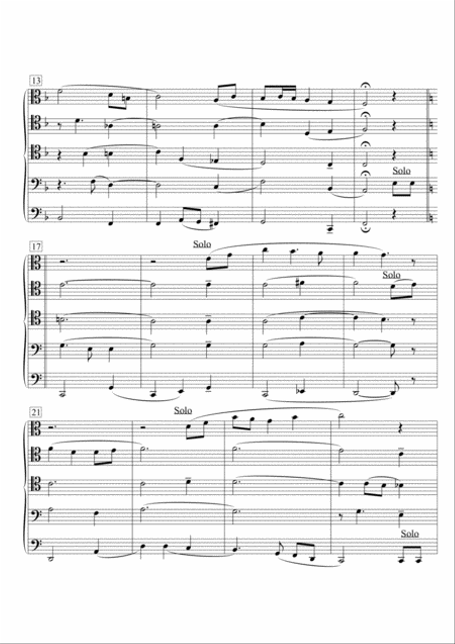 Brahms' Lullaby (Cradle Song) for Trombone Quintet Brass Quintet scores gallery preview page 3