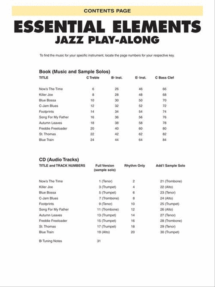 Essential Elements Jazz Play-Along – Jazz Standards image number null