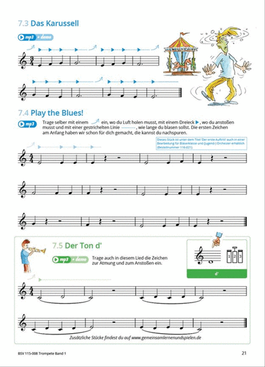 Gemeinsam Lernen & Spielen 1 Trompete Trumpet scores gallery preview page 8