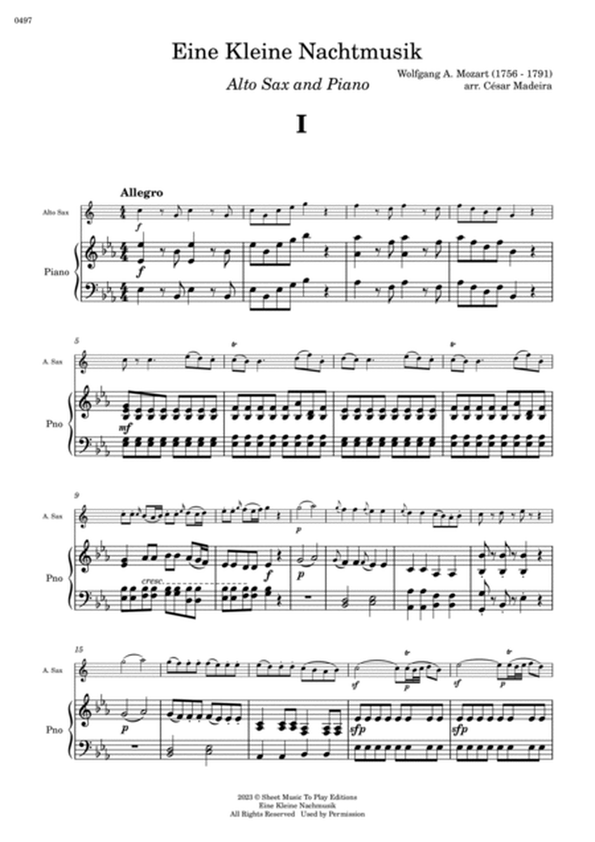 Eine Kleine Nachtmusik (1 mov.) - Alto Sax and Piano (Full Score and Parts) image number null