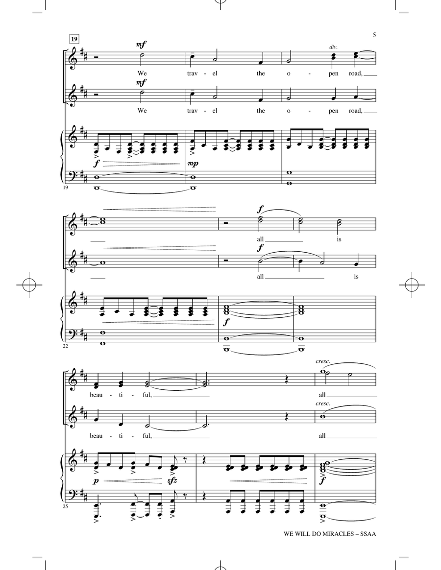 We Will Do Miracles SSA scores gallery preview page 3
