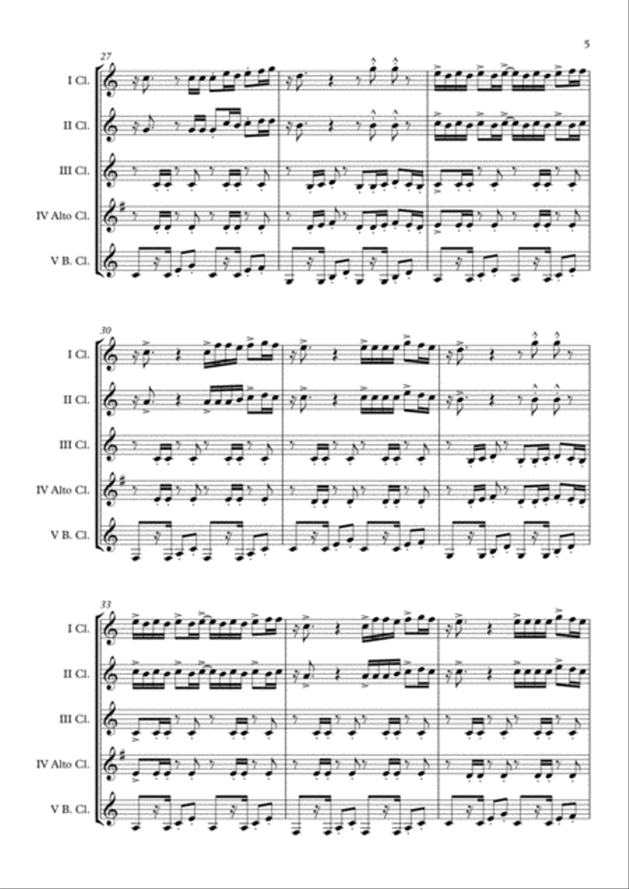 Despacito Clarinet Choir scores gallery preview page 6