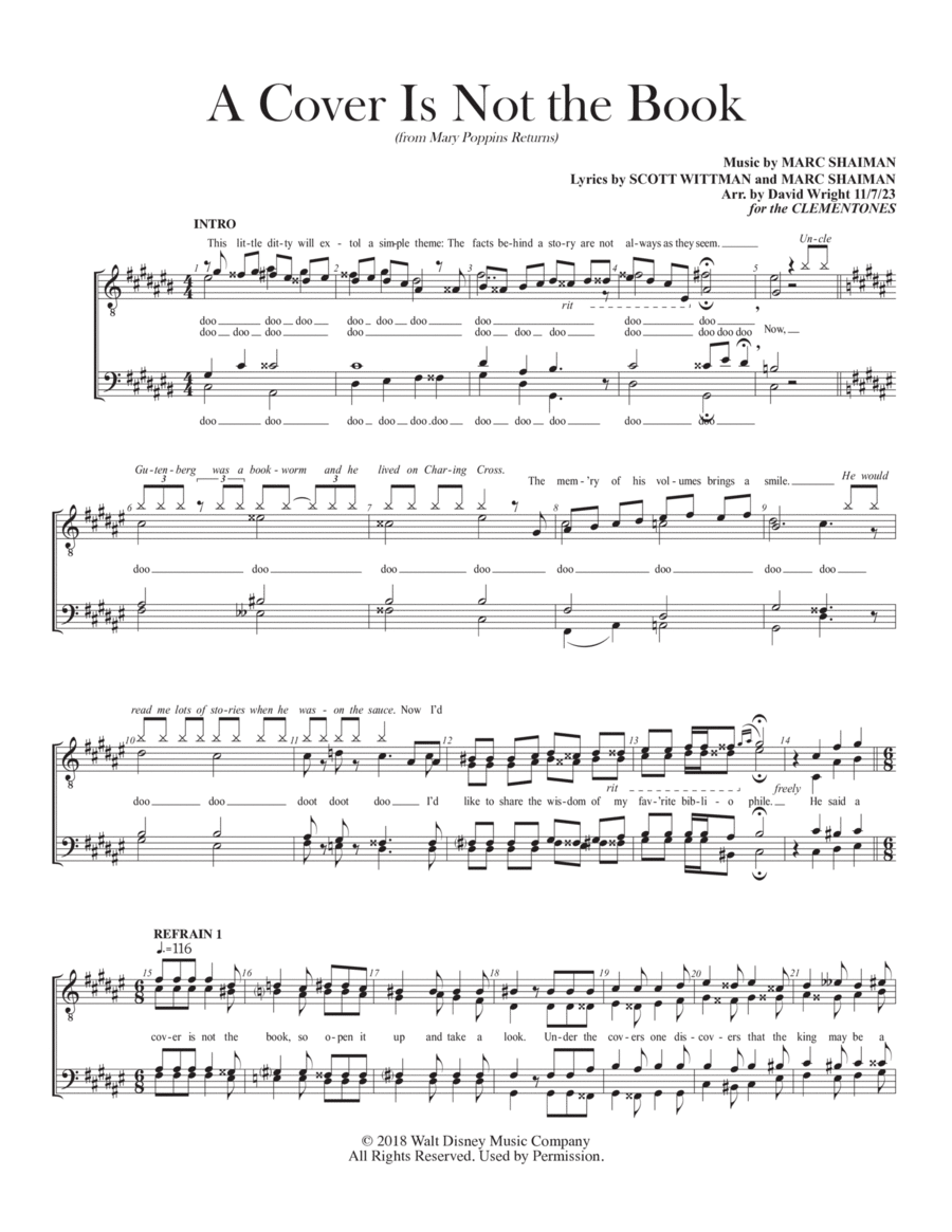 A Cover Is Not The Book A Cover Is Not The Book A Cappella scores gallery preview page 1