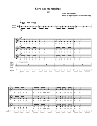 Coro das Maçadeiras (SSA and percussion) - with optional String Orchestra or Brass Quartet