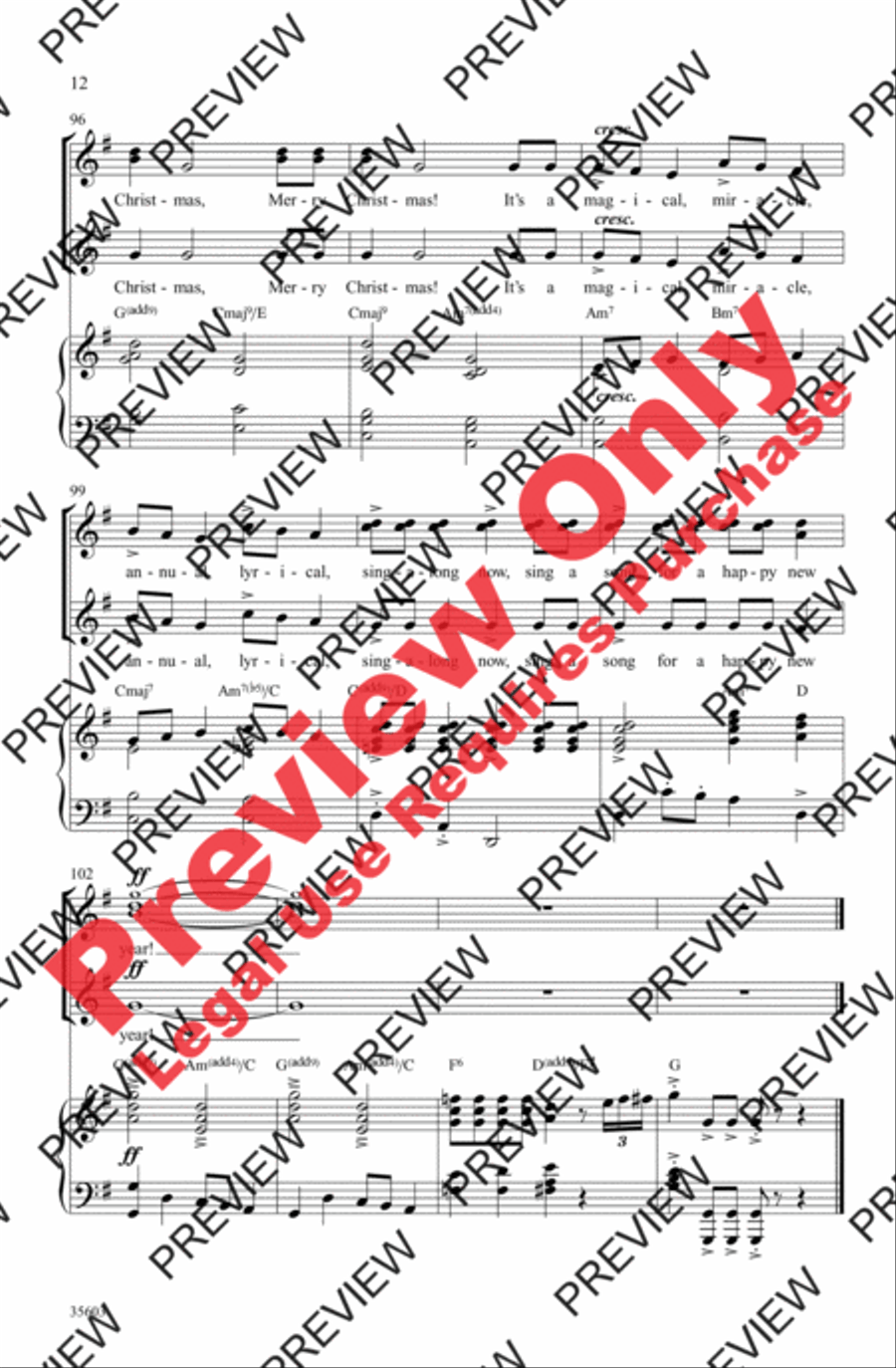 Merry Christmas, Merry Christmas Women's Choir scores gallery preview page 12
