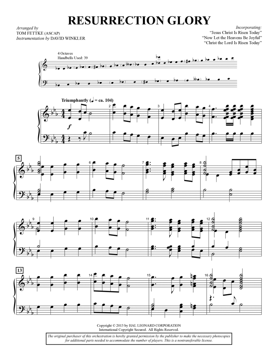 Resurrection Glory - Handbells Handbell Choir scores gallery preview page 1