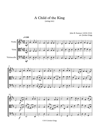 Book cover for A Child of the King (string trio)