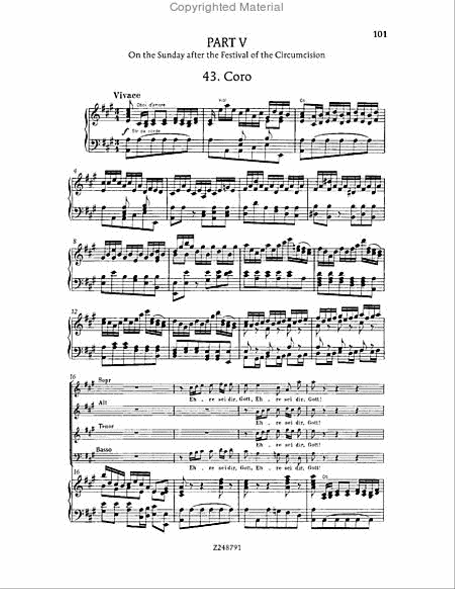 Christmas Oratorio, BWV 248 Choir scores gallery preview page 100