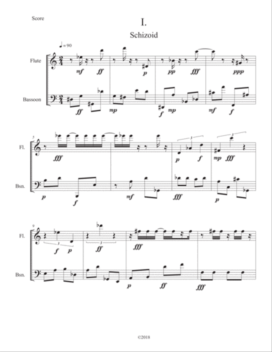 Duo for Flute and Bassoon Woodwind Duet scores gallery preview page 1