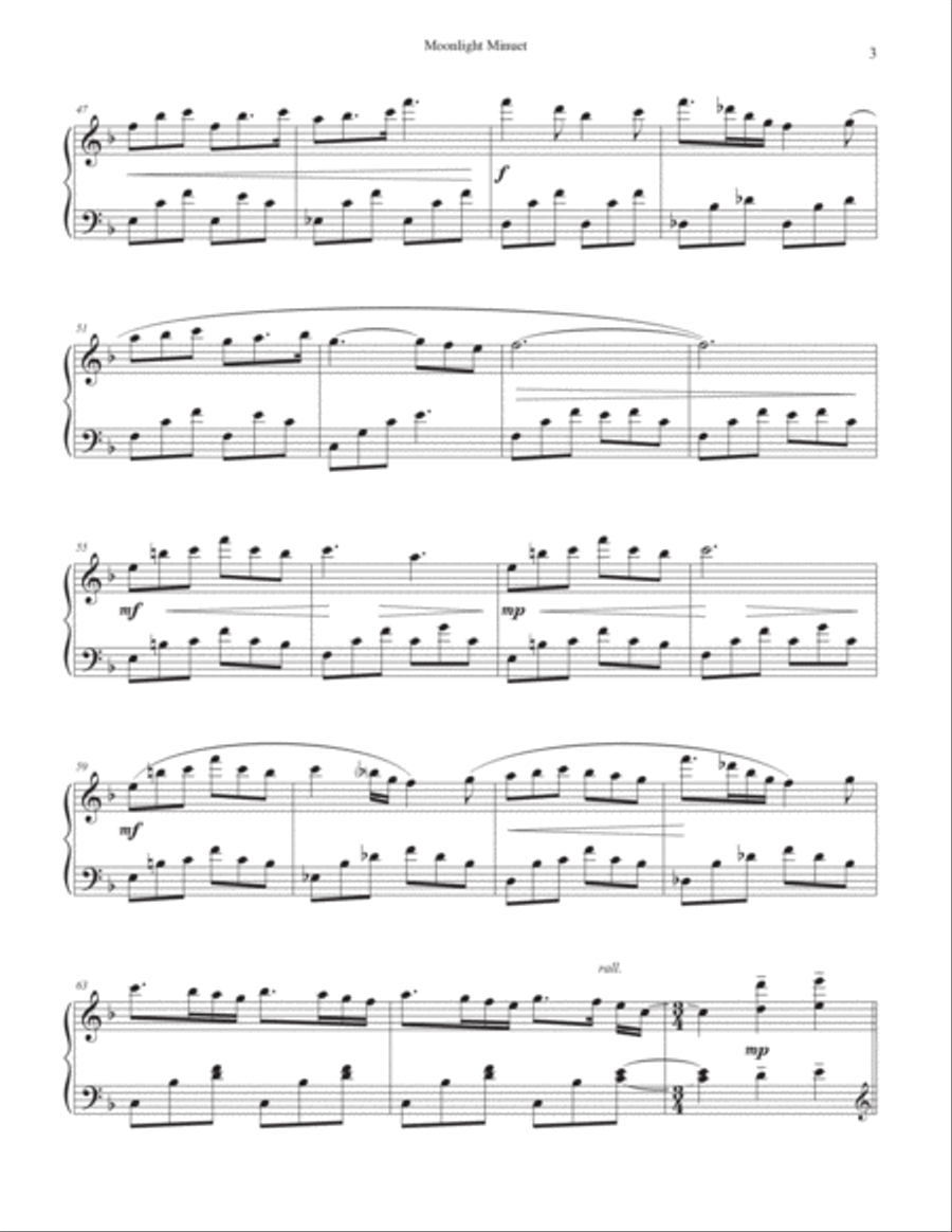 Moonlight Minuet Piano Solo scores gallery preview page 4