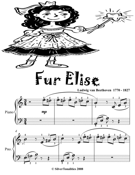 Fur Elise Easiest Piano Sheet Music for Beginner Pianists