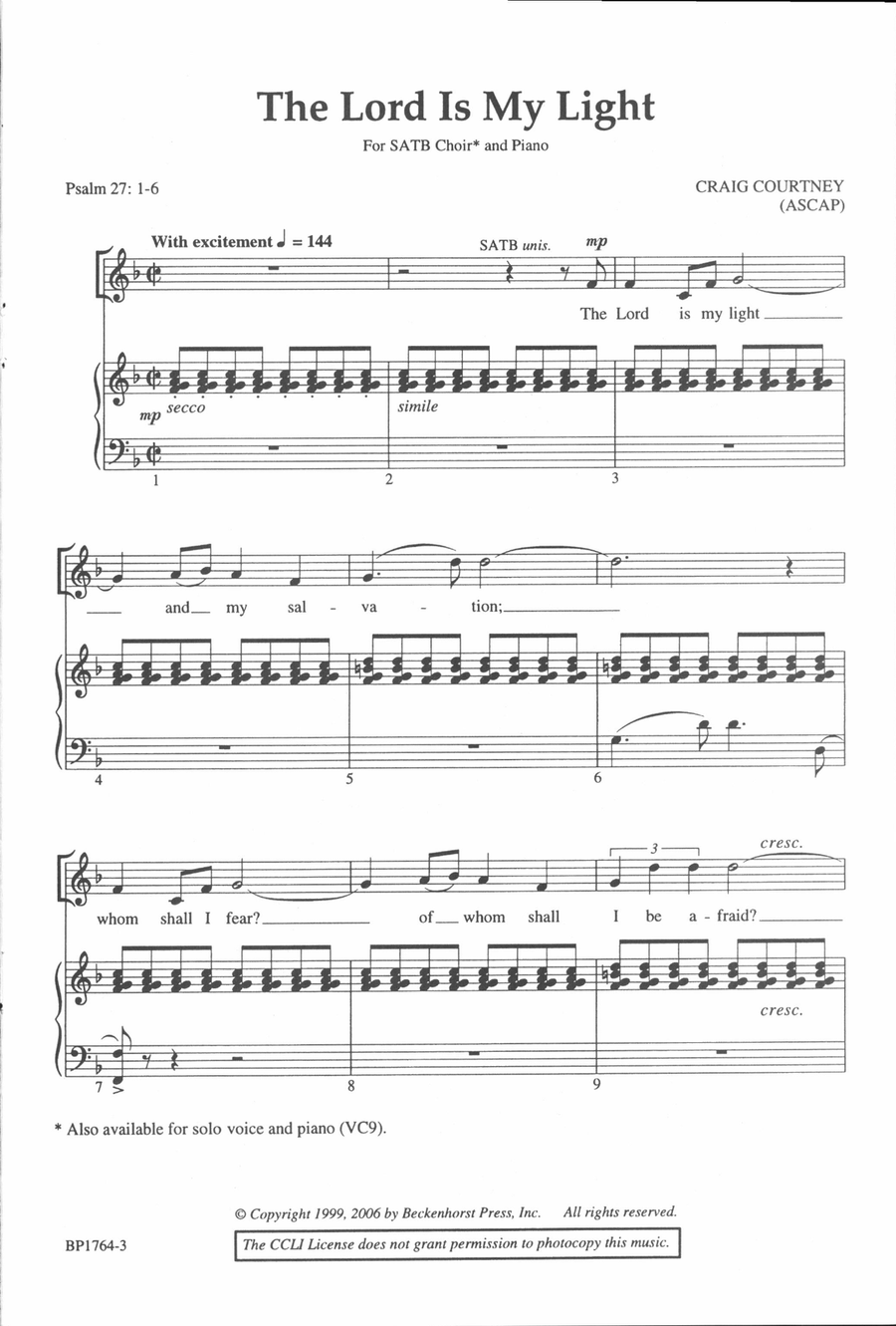 Lord Is My Light, The 4-Part scores gallery preview page 2