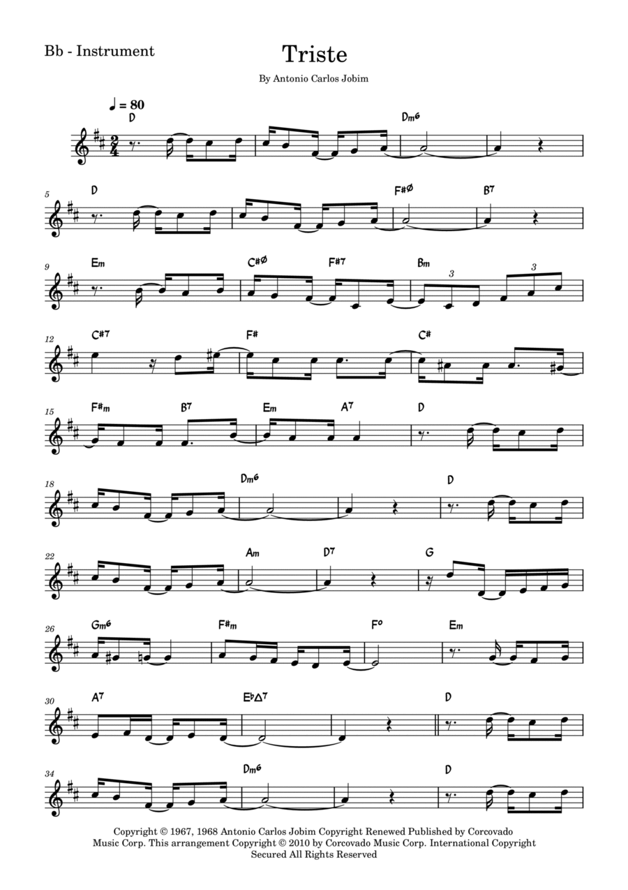 Triste B-Flat Clarinet scores gallery preview page 1