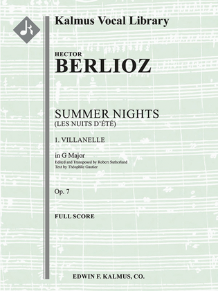 Summer Nights, Op. 7 (Les nuits d'ete): 1. Villanelle (transposed in G)