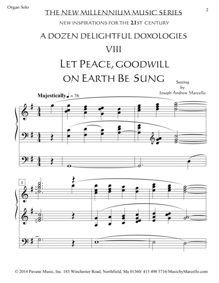Delightful Doxology VIII - Let Peace, Goodwill on Earth Be Sung - Organ (G) image number null
