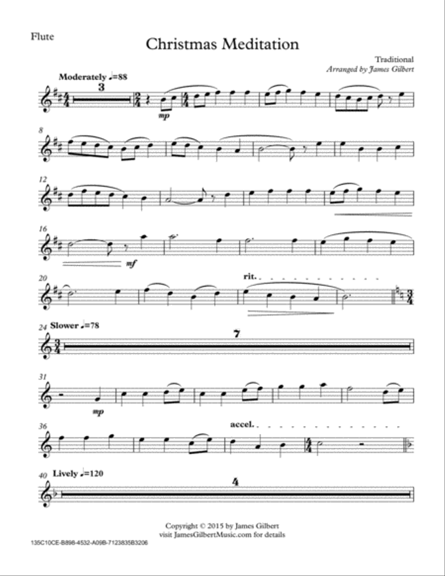 Christmas Meditation Flute Solo scores gallery preview page 6