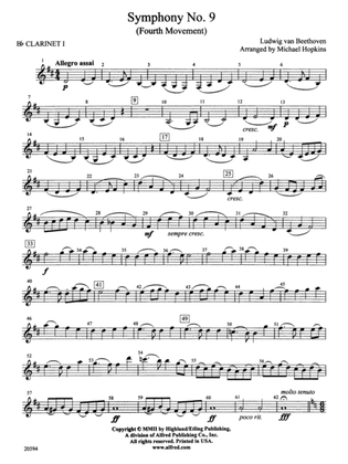 Symphony No. 9 (Fourth Movement): 1st B-flat Clarinet