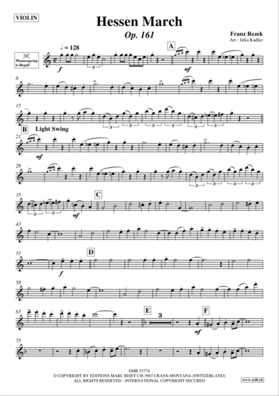 Hessen March Violin Solo scores gallery preview page 2