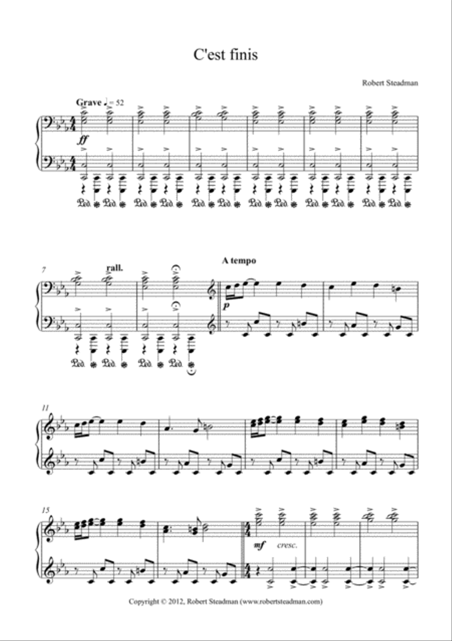 C'est finis C'est finis Piano Solo scores gallery preview page 1
