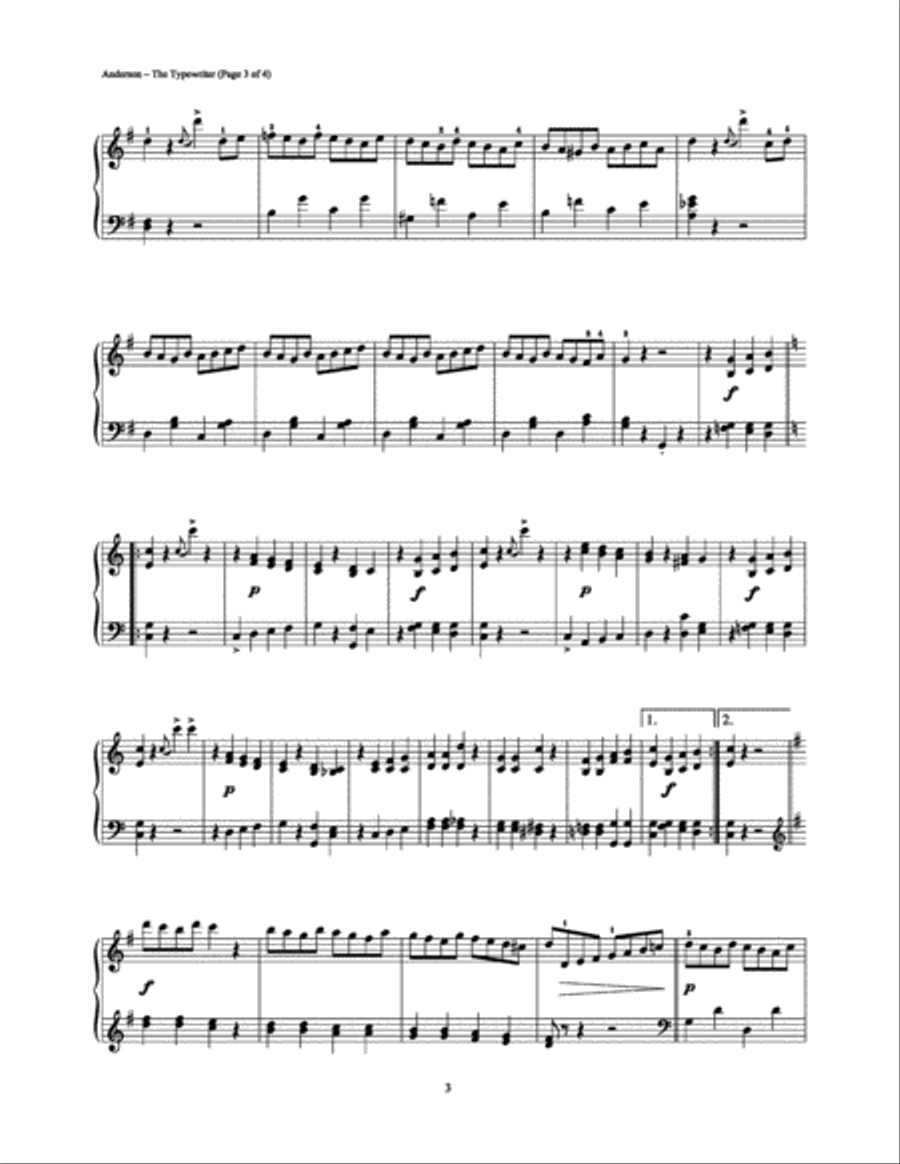 The Typewriter Piano Solo scores gallery preview page 3