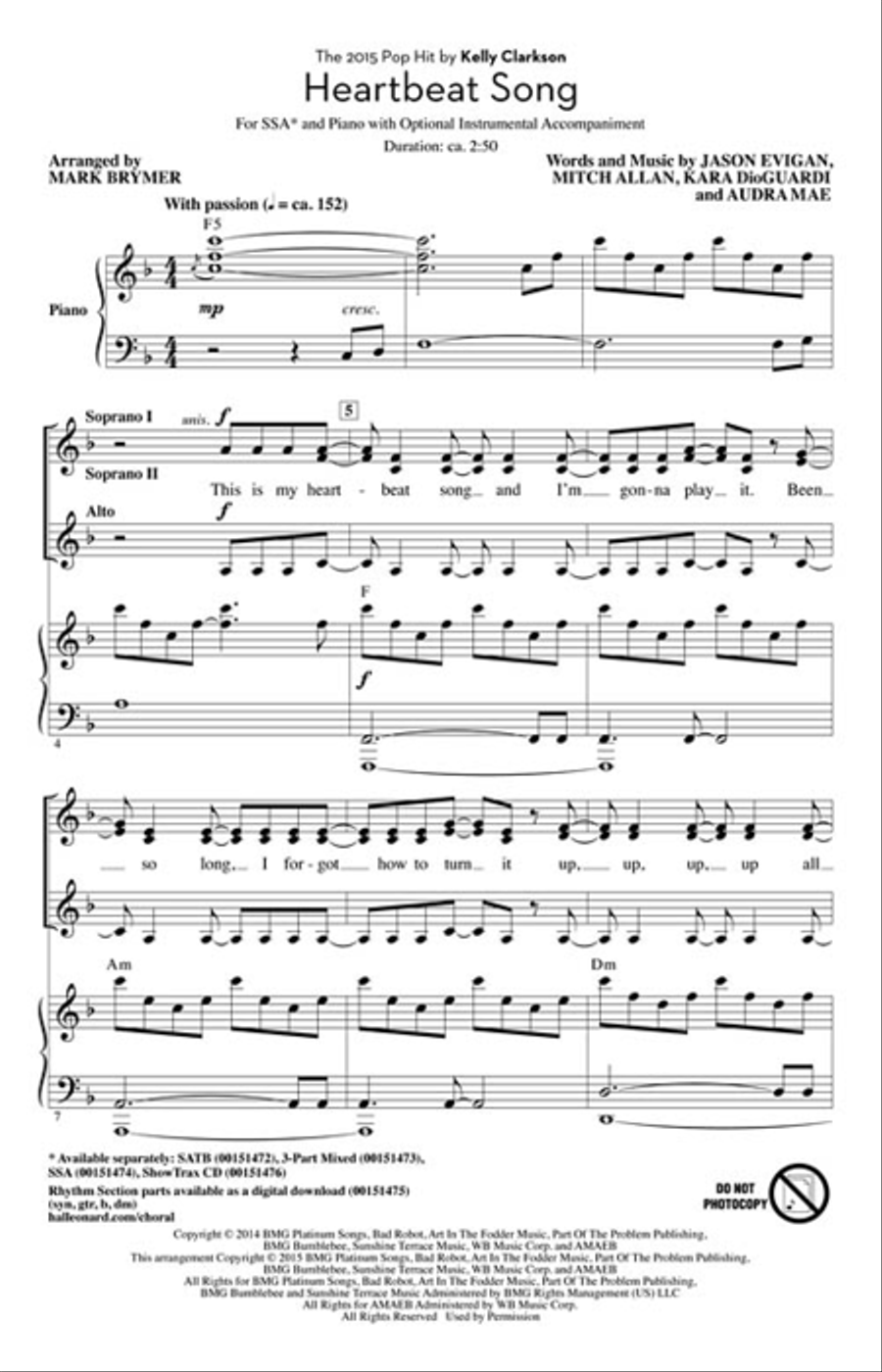 Heartbeat Song SSA scores gallery preview page 2
