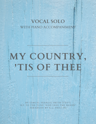 Book cover for My Country, 'Tis of Thee (with Prayer for Guidance) - Vocal Solo with Piano Accompaniment