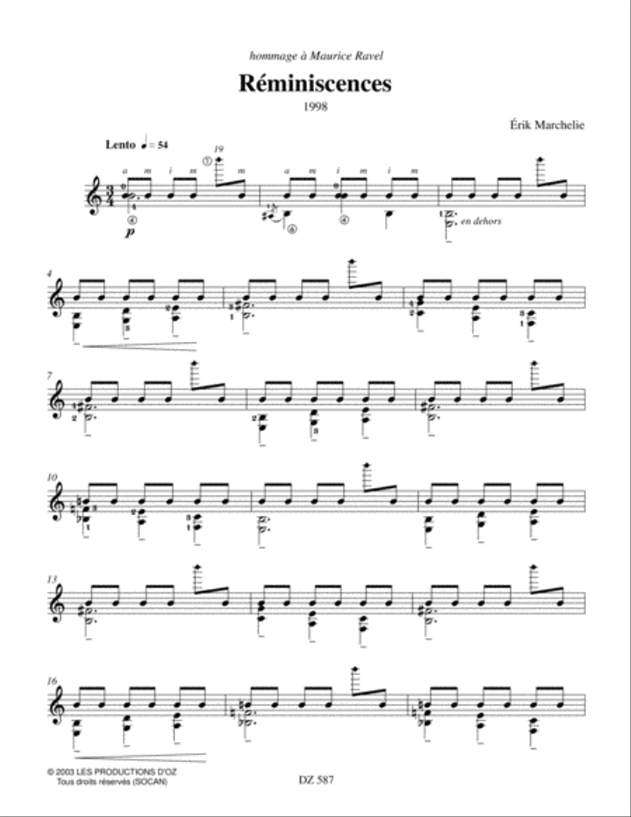 Réminiscences Classical Guitar scores gallery preview page 2
