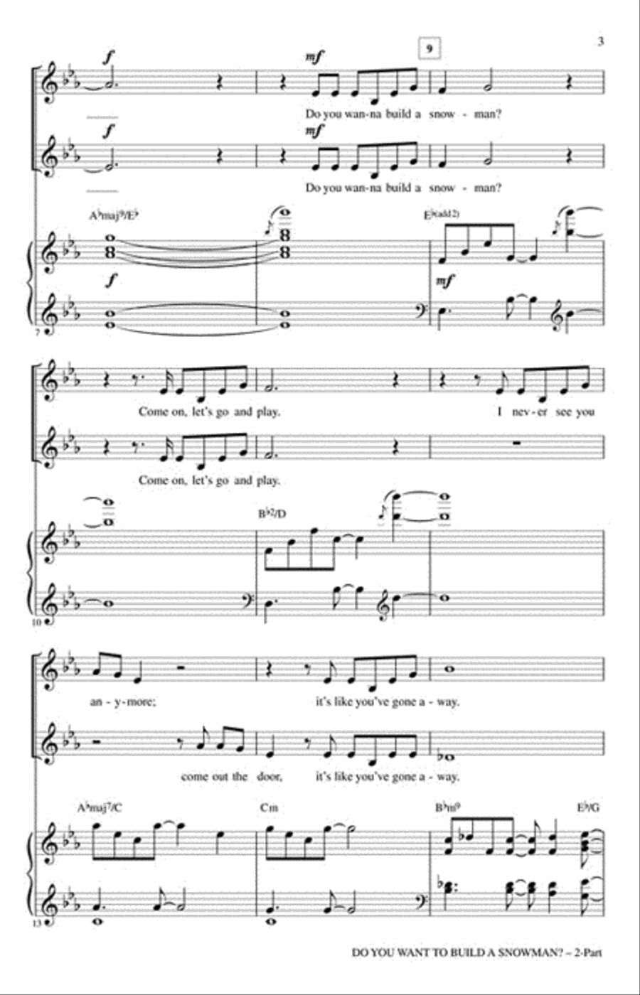 Do You Want to Build a Snowman? 2-Part scores gallery preview page 3