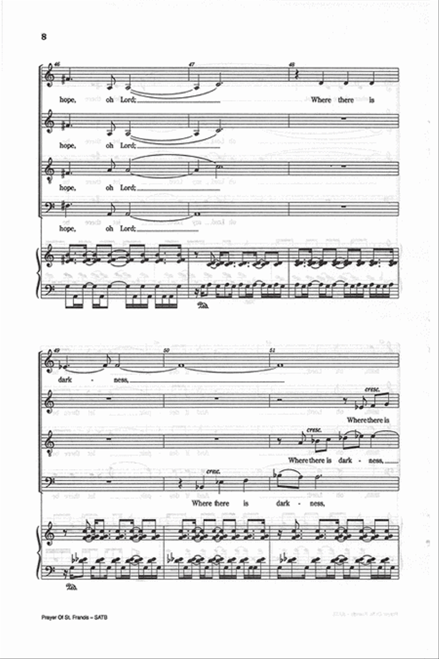 Prayer of St. Francis (Vocal Score) 4-Part scores gallery preview page 7