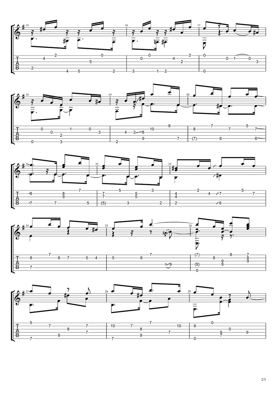 Te Vas Milonga (Milonga) Guitar Tablature scores gallery preview page 2