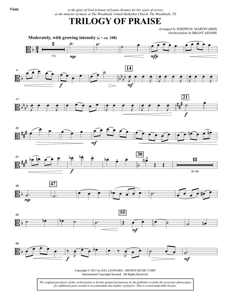 Trilogy Of Praise - Viola