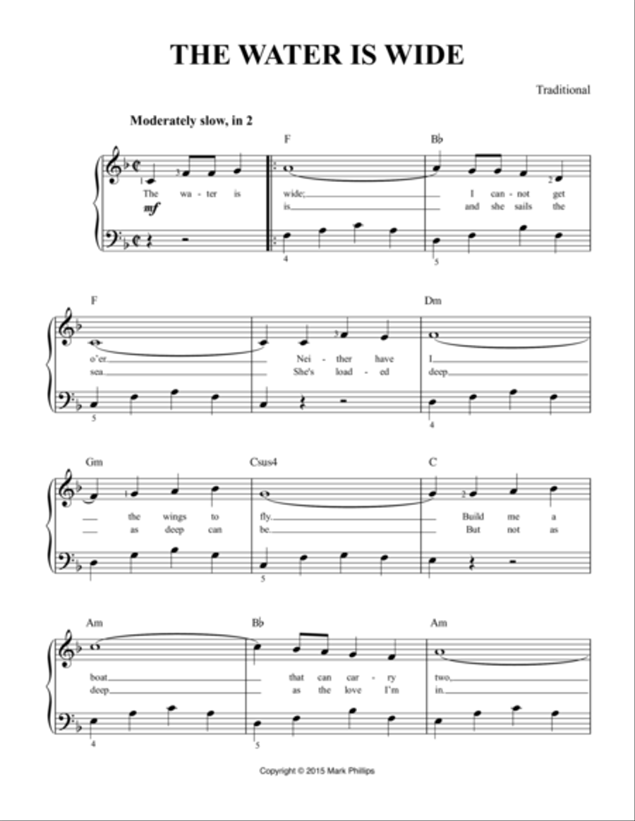 The Water Is Wide Easy Piano scores gallery preview page 1