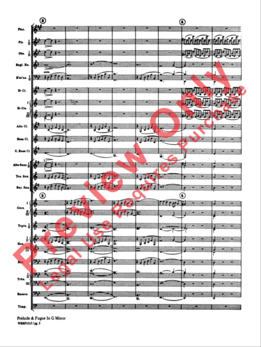 Prelude and Fugue in G Minor Concert Band scores gallery preview page 8
